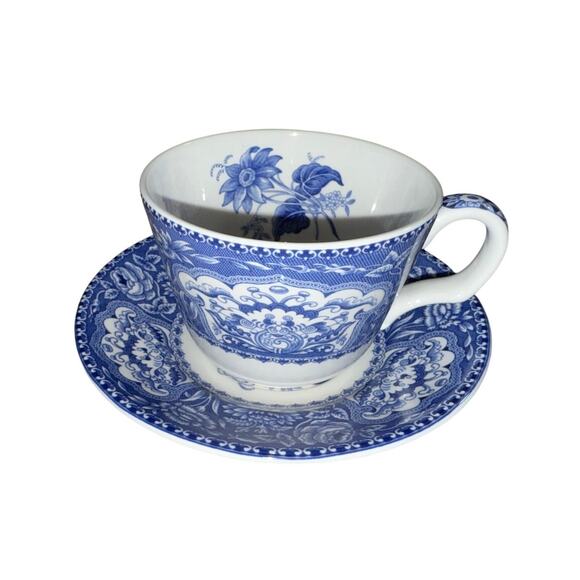 SPODE Blue Room Collection “Floral" Series Tea Cup & Saucer Set c1830 - Picture 2 of 8